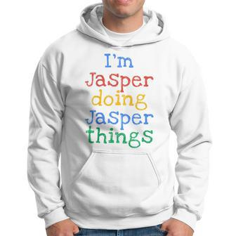 Youth I'm Jasper Doing Jasper Things Cute Personalised Hoodie - Seseable
