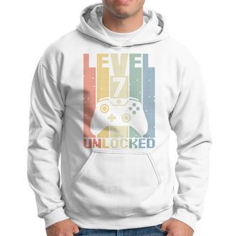 Youth Level 7 Unlocked Video Game 7Th Birthday Gamer Boys Hoodie - Thegiftio UK