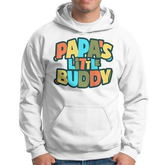 Youth Papa's Little Buddy Cute Toddlers Fathers Day Outfit Hoodie - Monsterry