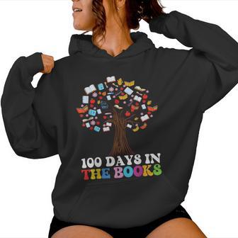 100 Days In The Books Reading Teacher 100Th Day Of School Women Hoodie - Monsterry