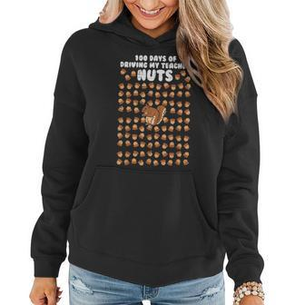 100 Days Driving My Teacher Nuts Squirrel 100Th Student Women Hoodie - Seseable