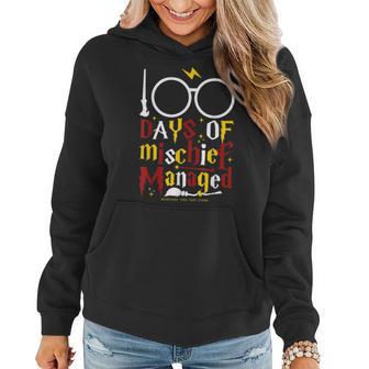 100 Days Of Mischief Managed Teacher Kid 100Th Day Of School Women Hoodie - Thegiftio UK