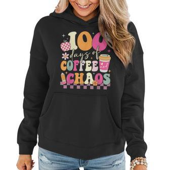 100 Days Of School Coffee Lover 100Th Day Of School Teacher Women Hoodie | Mazezy