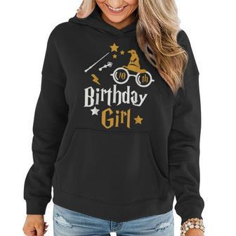 10Th Birthday Girl Wizard Magic Bday To Celebrate Wizards Women Hoodie - Seseable