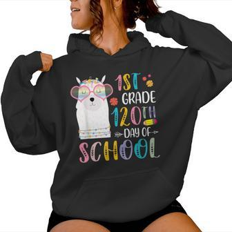 120Th Day Of School No Prob Llama 120 Days Of 1St Grade Women Hoodie | Mazezy