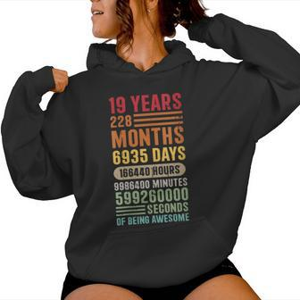 19 Years 228 Months Of Being Awesome Vintage 19Th Birthday Women Hoodie - Monsterry