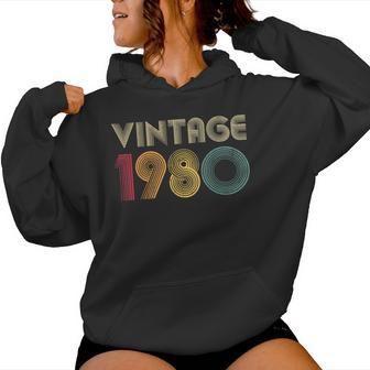 1980 44Th Birthday Vintage Retro 44 Years Old Women Hoodie - Monsterry DE