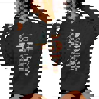 45 47 Trump 2024 Vintage Flag Support Trump 45 47 Women Women Hoodie | Mazezy