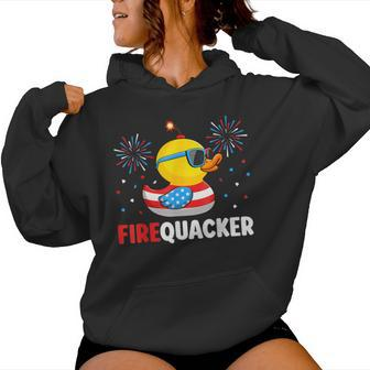 4Th Of July Duck Firequacker Patriotic Fourth Of July Women Hoodie - Monsterry UK