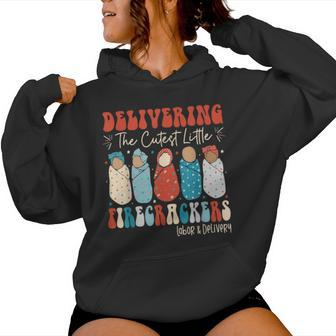 4Th Of July Labor And Delivery L&D Nurse Independence Day Women Hoodie - Monsterry UK