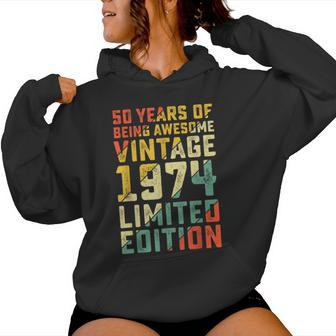 50Th Birthday 50 Years Old For Vintage 1974 Women Hoodie - Monsterry UK