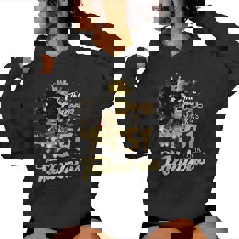 51St Birthday Queen 51 Years Old Black Girl Afro Woman Women Hoodie - Seseable