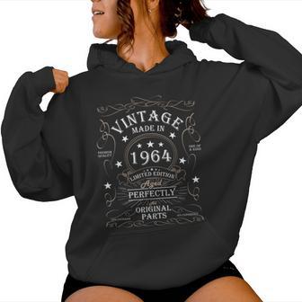 60Th Birthday Retro Limited Edition Man Woman Vintage 1964 Women Hoodie - Thegiftio UK