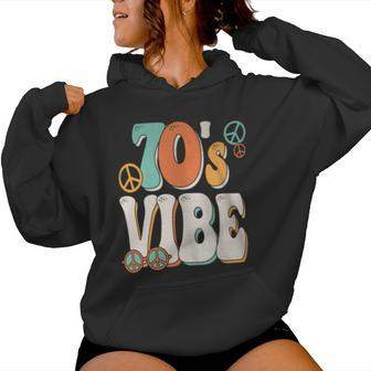 70'S Vibe Costume 70S Party Outfit Groovy Hippie Peace Retro Women Hoodie - Seseable