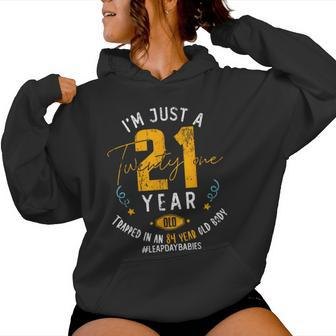 84 Years Old Leap Year Birthday 21 Leap Day Women Hoodie | Mazezy