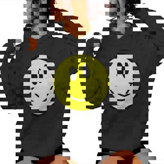90S Rave Old Skool Smiling Face Edm Techno House Smile Women Hoodie - Thegiftio