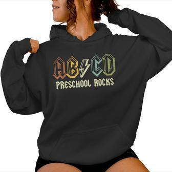 Abcd Rocks Back To School Preschool Rocks Teacher Women Hoodie - Monsterry UK