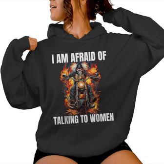 I Am Afraid Of Talking To Cringe Skeleton Women Hoodie - Thegiftio UK