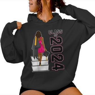 African American Afro Black Girl Graduation Class Of 2024 Women Hoodie - Thegiftio