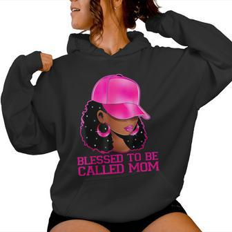 African American Afro Blessed To Be Called Mom Women Hoodie - Thegiftio UK