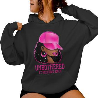 African American Afro Queen Sassy Black Woman Unbothered Women Hoodie | Mazezy CA