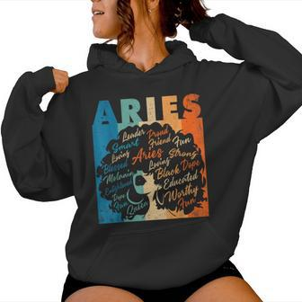 African American Zodiac Birthday Aries Girl Women Hoodie - Seseable
