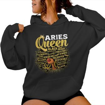 African American Zodiac Birthday Aries Queen Women Hoodie - Seseable
