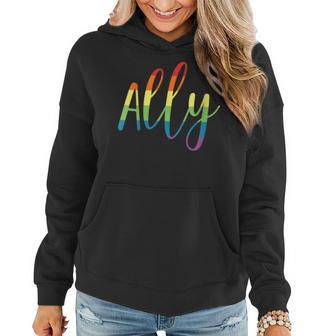Ally Pride Gay Lgbt Day Month Parade Rainbow Flag Women Hoodie - Monsterry CA