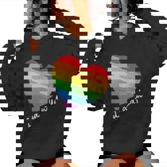 Ally Rainbow Heart Pride Gay Lesbian Queer Csd Party Lgbtq Women Hoodie | Mazezy
