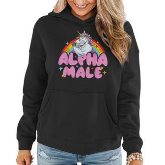 Alpha Male Unicorn Sarcastic Woman Women Hoodie - Seseable