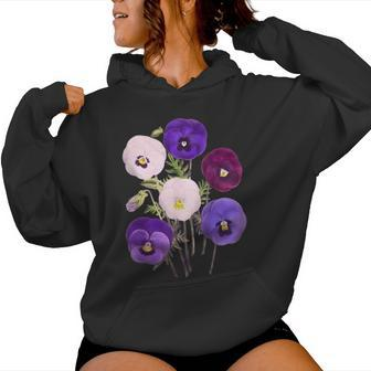 Alzheimer Purple Floral Pansy Dementia Alzheimer's Awareness Women Hoodie - Seseable