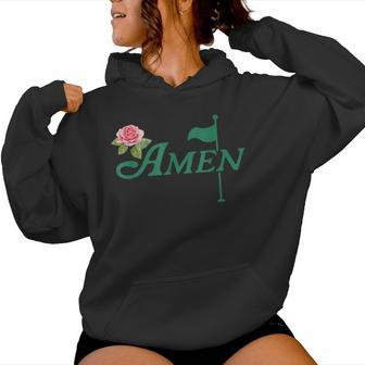 Amen Floral Master Golfer Golf Lover Golf Flower Apparel Women Hoodie | Mazezy AU