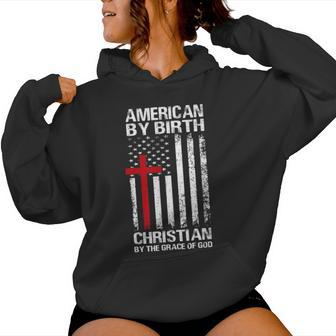American Flag Cross Patriotic Religious Christian Usa Faith Women Hoodie - Monsterry AU