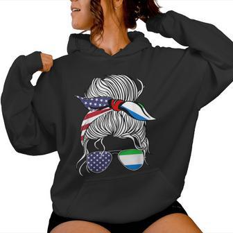 American Sierra Leonean Patriot Flag Girl Leone Grown Women Hoodie - Monsterry AU