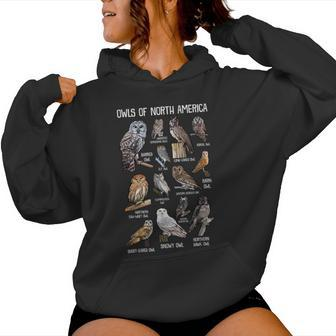 Animals Of The World Owls Of North America Owl Lover Women Hoodie - Monsterry AU