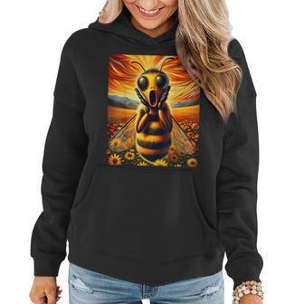Artsy Apparel For Bee Lovers Artistic Bee Women Hoodie - Seseable