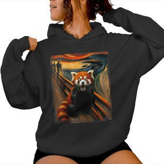 Artsy Scream For Red Panda Lovers Artistic Red Panda Women Hoodie - Thegiftio UK