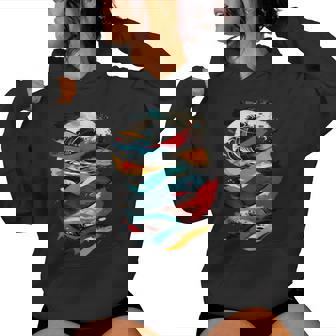 Artsy Surfer En Abstracto Hombres Es Surf Sudadera con capucha para mujer - Regaloses