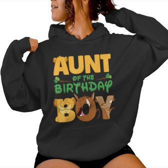 Aunt Of The Birthday Boy Lion Family Matching Women Hoodie - Seseable