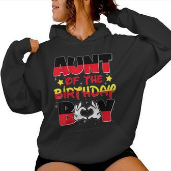 Aunt Of The Birthday Boy Mouse Family Matching Women Hoodie - Seseable