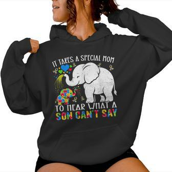 Autism Awareness Family Support Autism Mom Elephants Women Hoodie - Monsterry