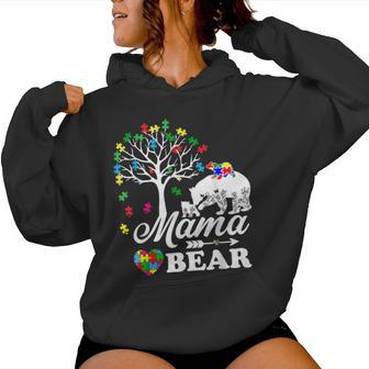 Autism Awareness Mama Bear Support Autistic Autism Mom Women Hoodie - Monsterry DE