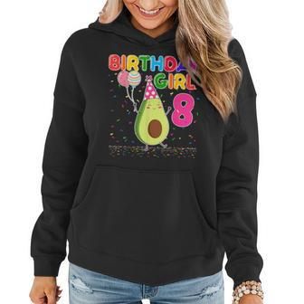 Avocados 8Th Birthday Girl 8 Years Old Avocados Theme B-Day Women Hoodie - Monsterry AU