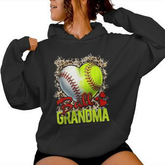 Ball Grandma Softball Grandma Baseball Grandma Women Hoodie - Seseable