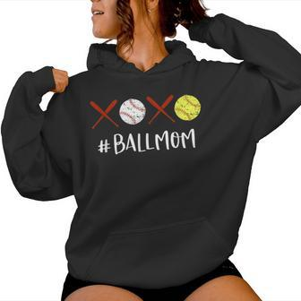 Ball Mom Softball Mom Baseball Mom Women Hoodie - Monsterry