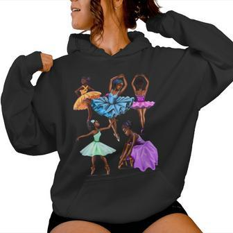 Ballerina Black African American Dancing Ballet Dance Women Hoodie - Monsterry UK