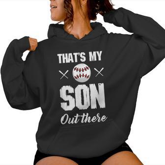 Baseball Mama Papa Lustig Das Ist Mein Sohn Da Draußen Baseball Kapuzenpullover für Damen - Geschenkecke