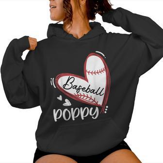 Baseball Poppy Heart Baseball Pride Mother's Day Women Hoodie - Monsterry UK