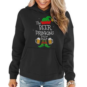 The Beer Drinking Elf Matching Family Drinker Merry Xmas Day Women Hoodie - Seseable