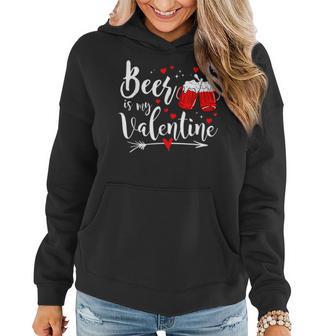 Beer Is My Valentine Day Drunk Cupid Drinking Heart Women Hoodie - Seseable